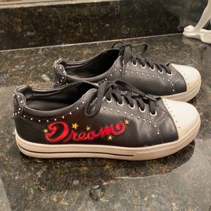 Brighton Black Leather Dreamt Sneakers studded 8